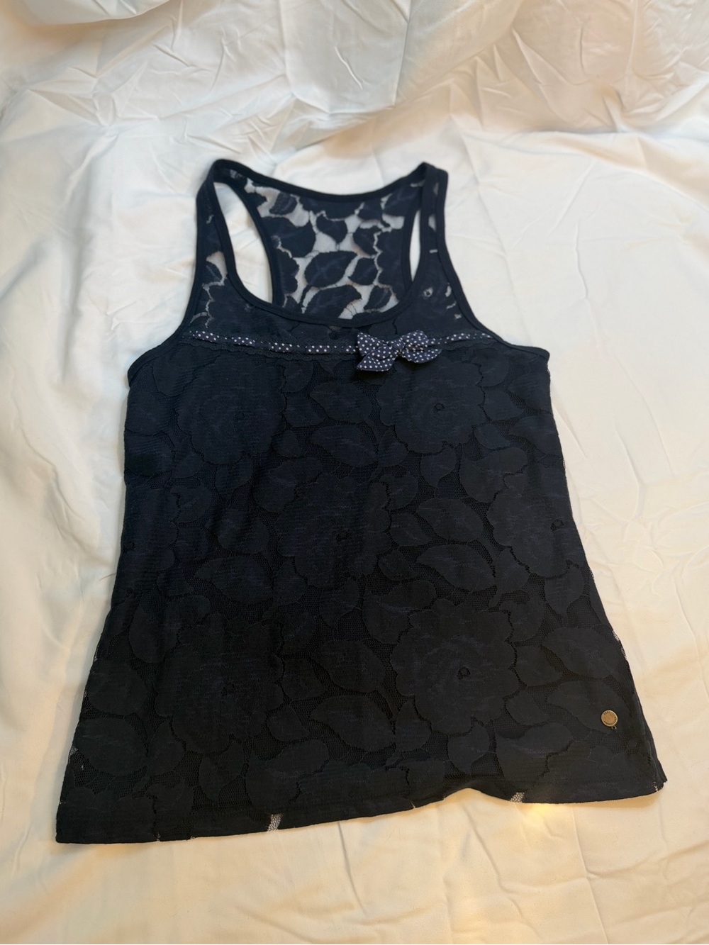 Abercrombie Y2K lace racerback tank top NWT kids XL/Women's Small deadstock
